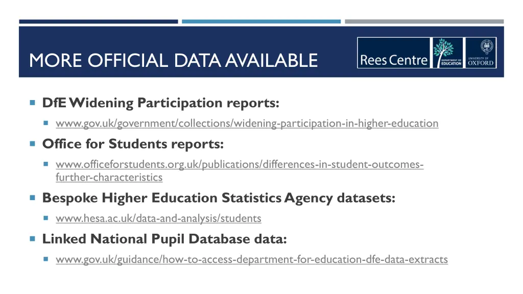 more official data available