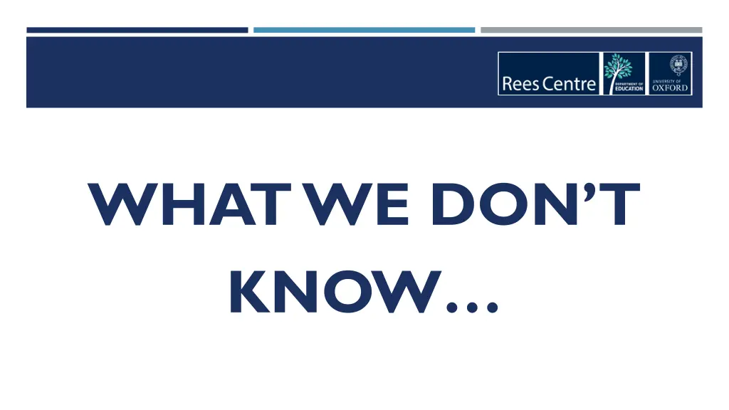 what we don t know