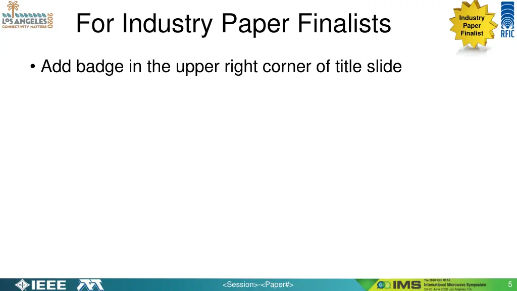 for industry paper finalists