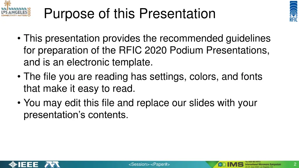 purpose of this presentation