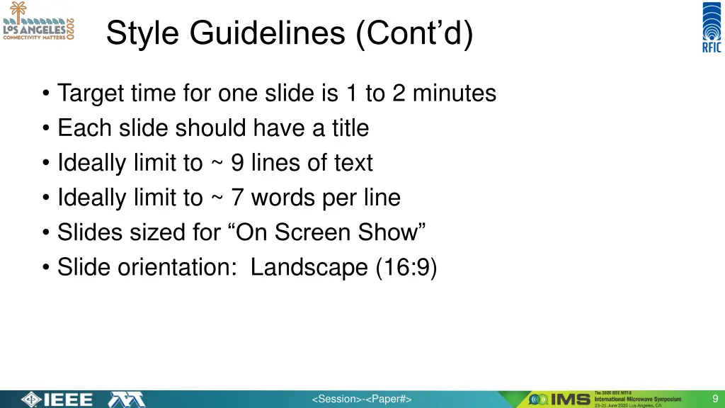 style guidelines cont d