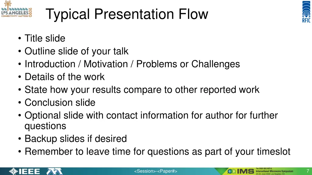 typical presentation flow