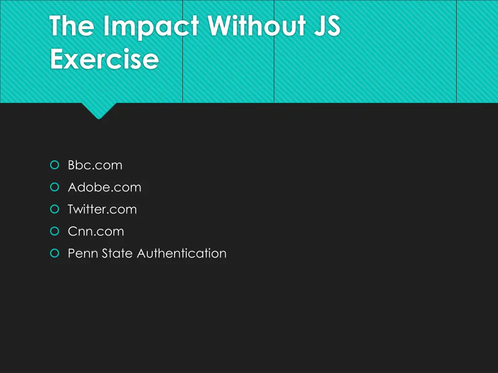 the impact without js exercise