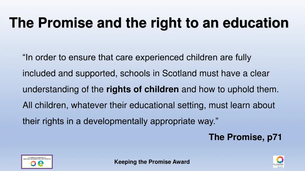 the promise and the right to an education
