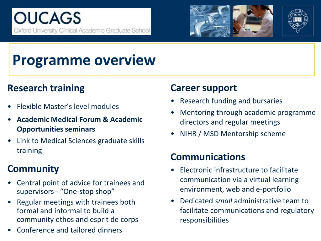 programme overview
