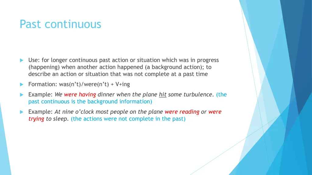 past continuous