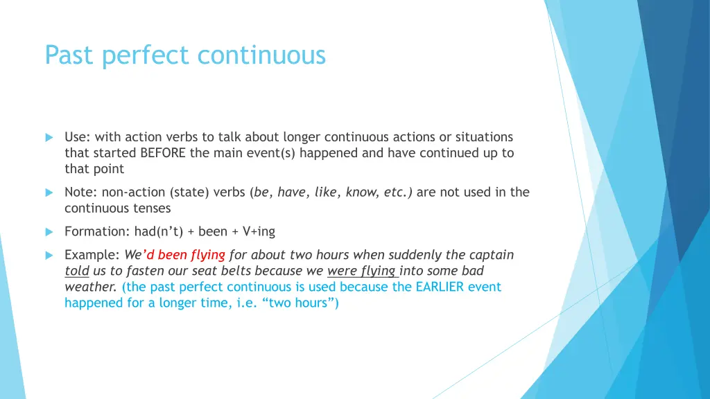 past perfect continuous