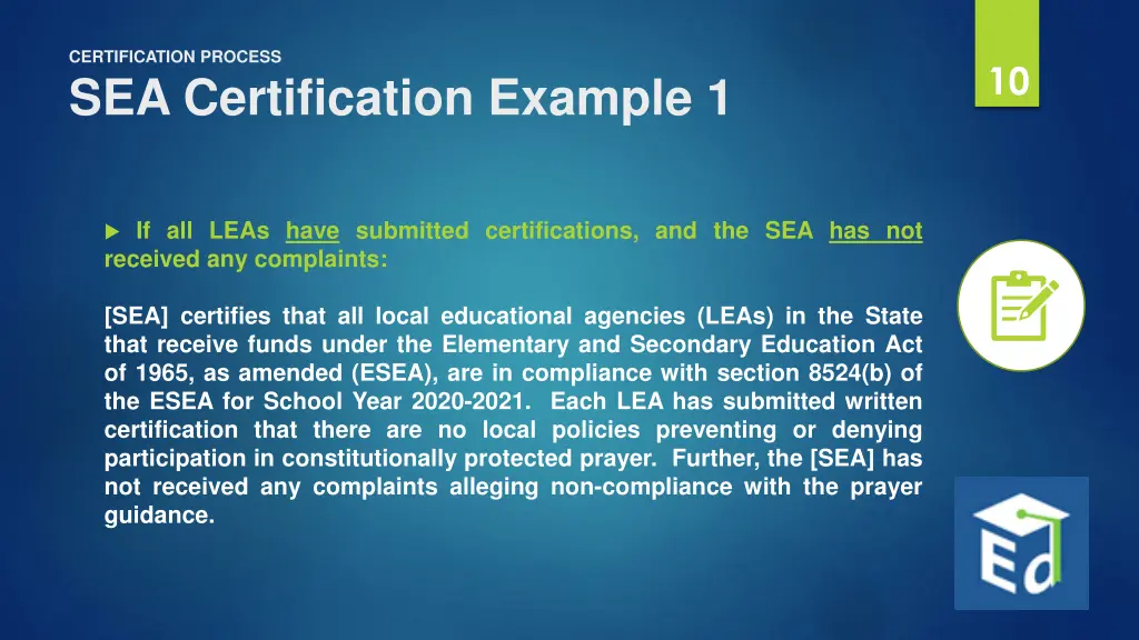 certification process sea certification example 1
