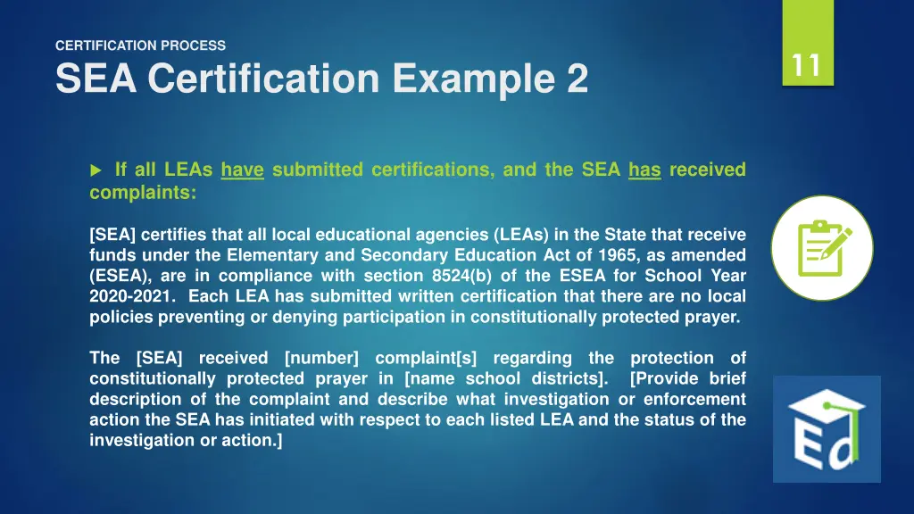 certification process sea certification example 2