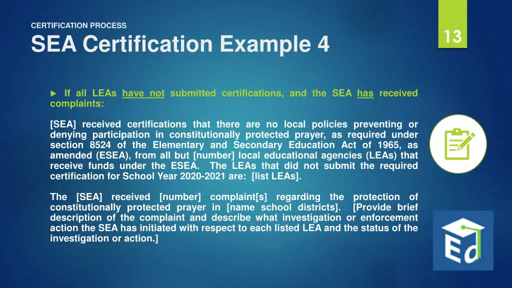 certification process sea certification example 4
