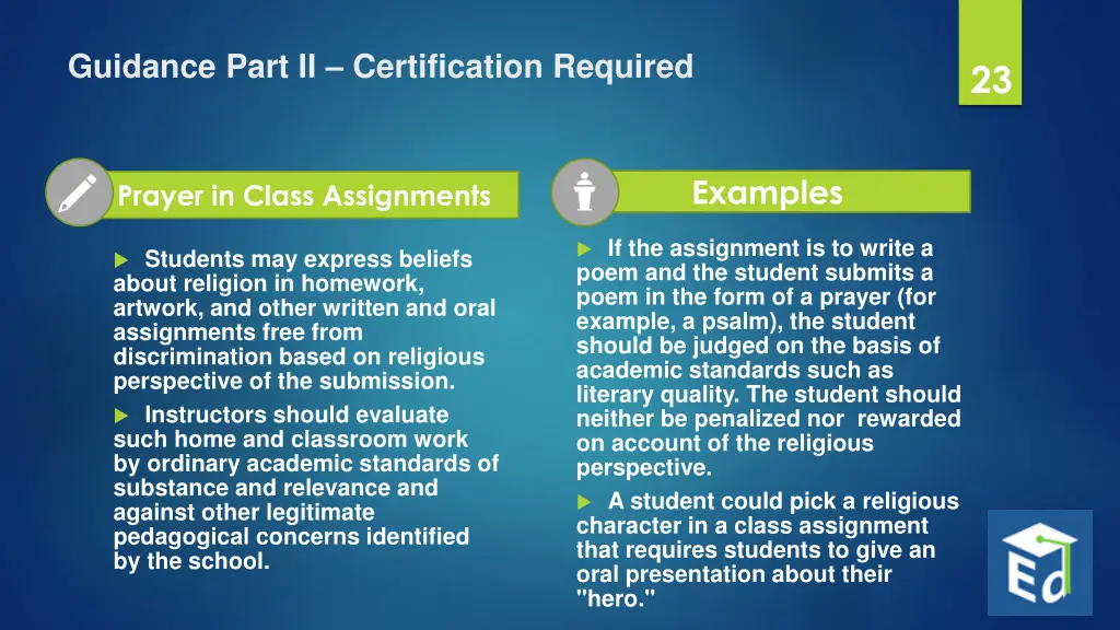 guidance part ii certification required 6