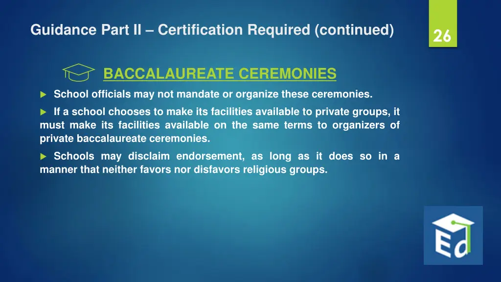 guidance part ii certification required continued 2