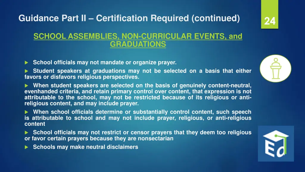 guidance part ii certification required continued