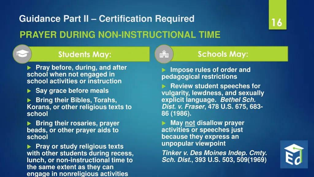 guidance part ii certification required