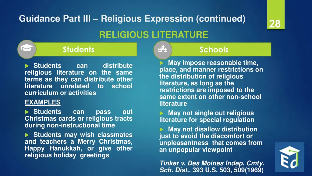 guidance part iii religious expression continued