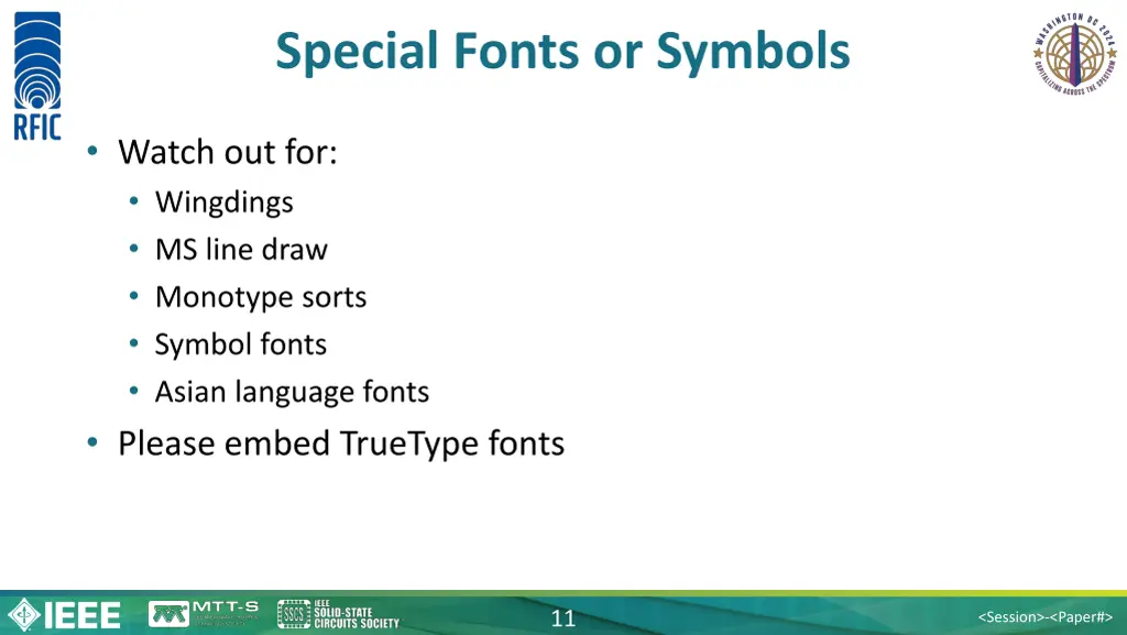 special fonts or symbols
