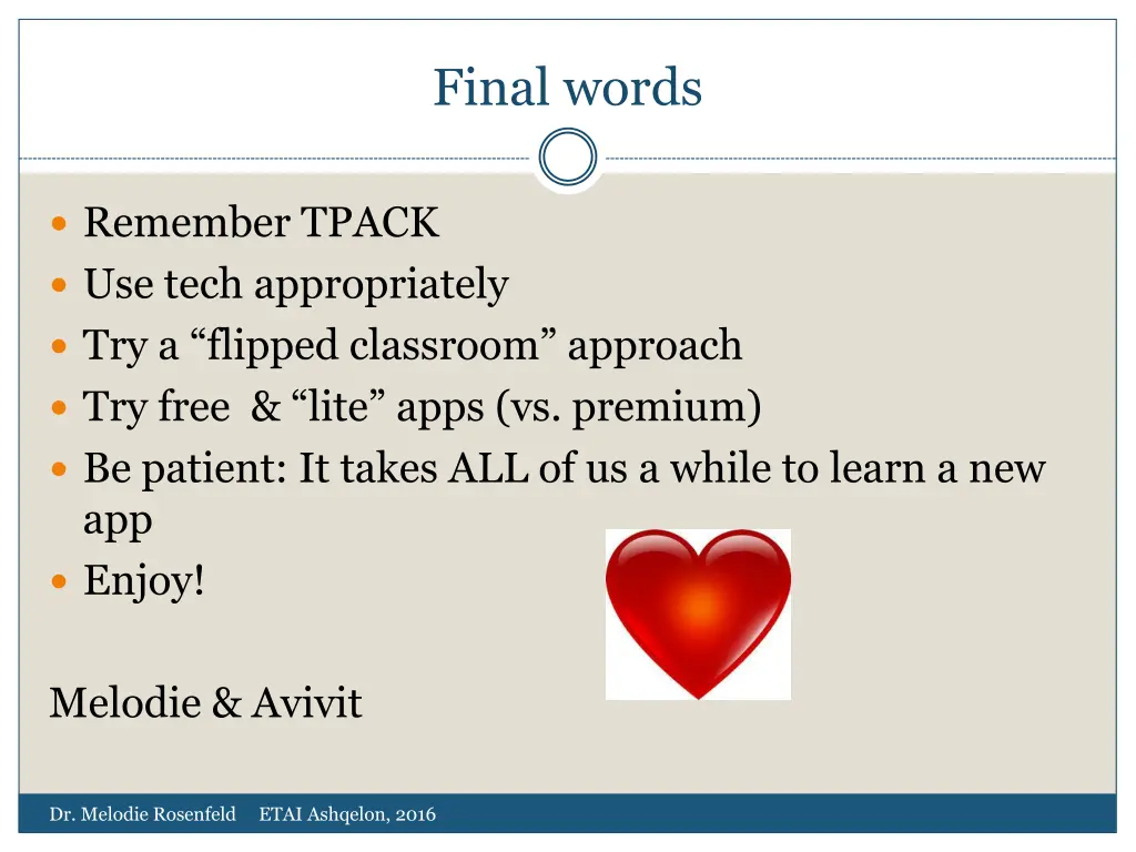 final words