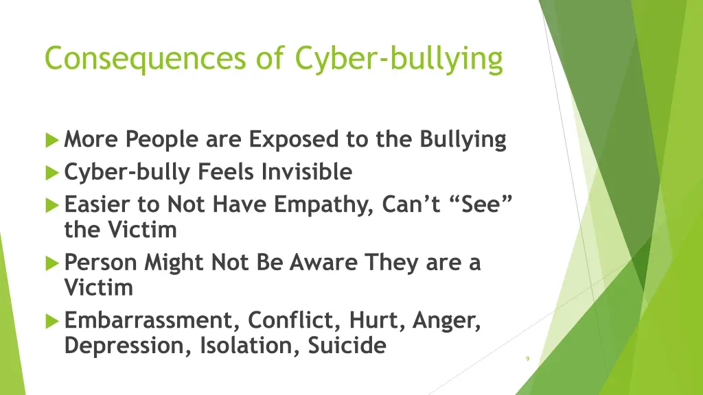 consequences of cyber bullying