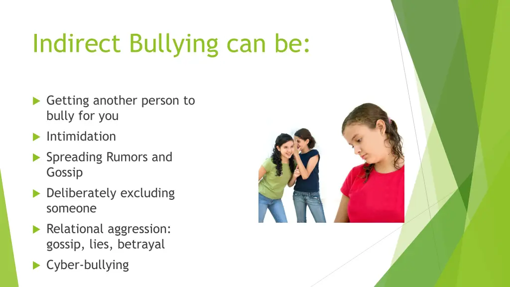 indirect bullying can be