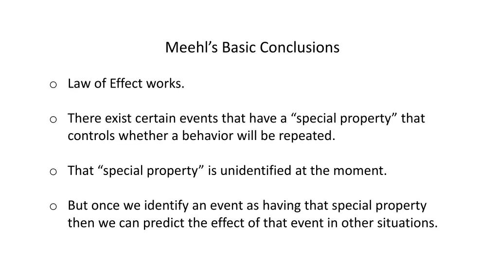 meehl s basic conclusions