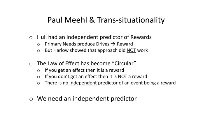 paul meehl trans situationality