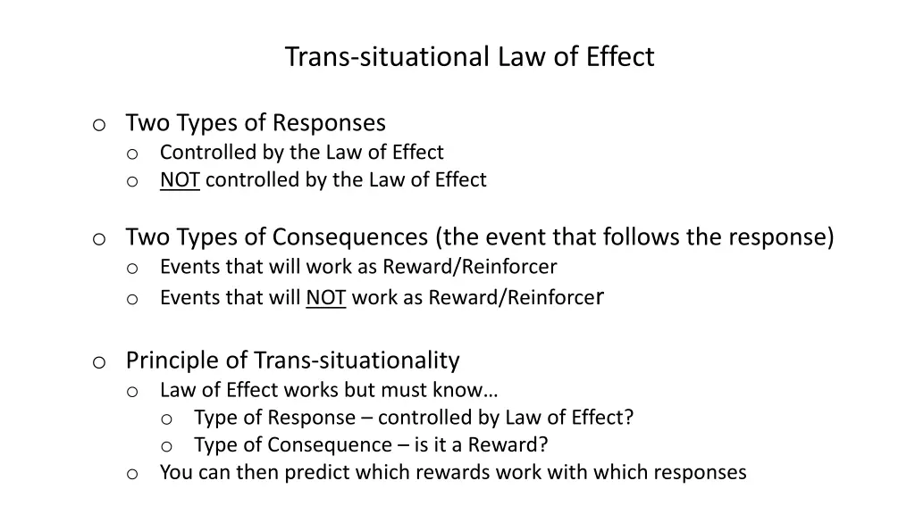 trans situational law of effect