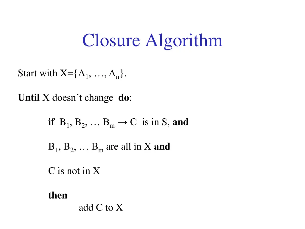 closure algorithm
