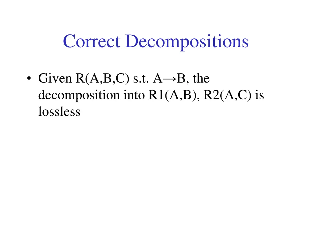 correct decompositions 1