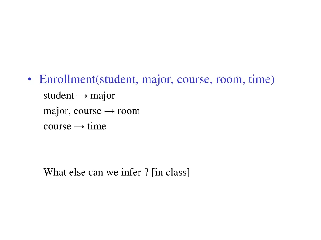 enrollment student major course room time student