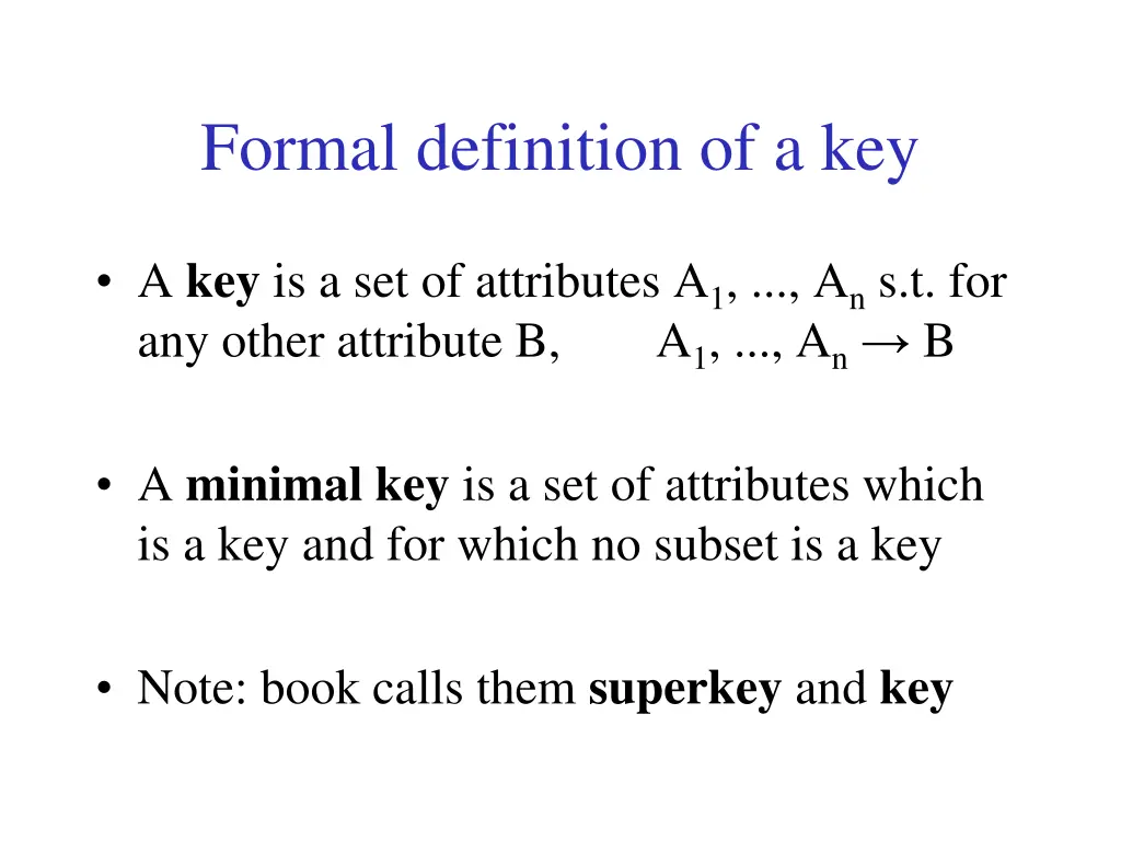 formal definition of a key