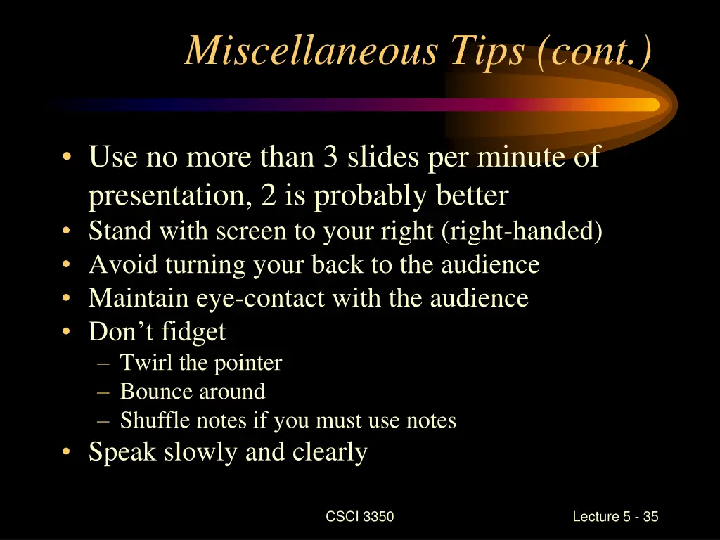 miscellaneous tips cont