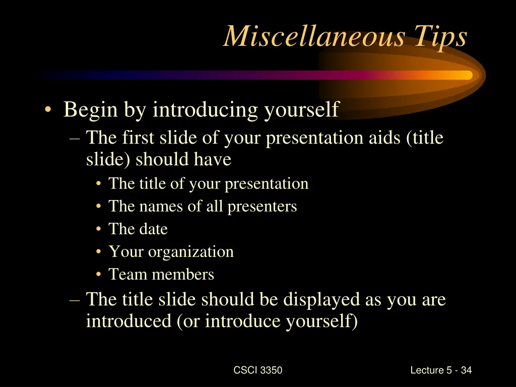 miscellaneous tips