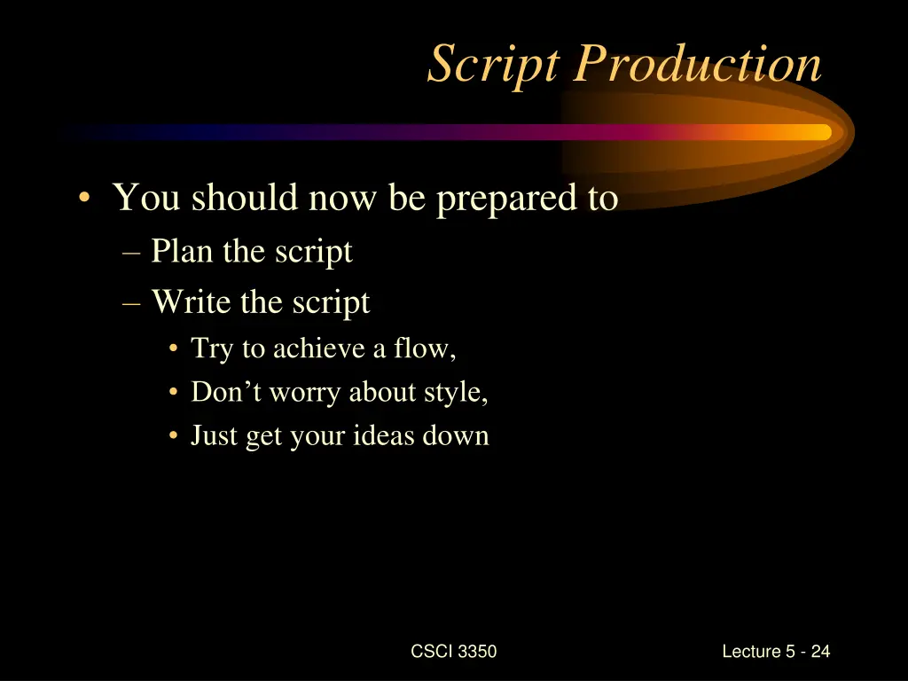 script production