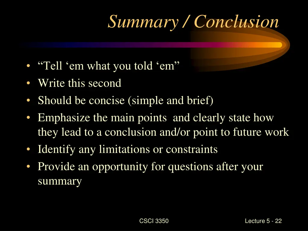 summary conclusion