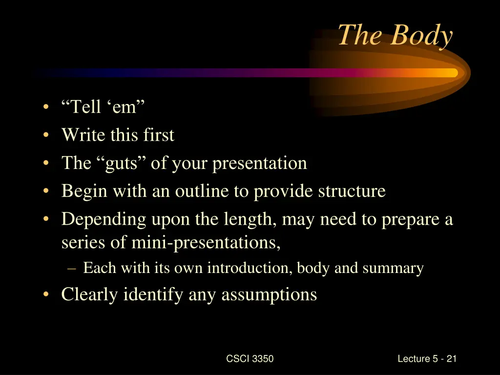 the body