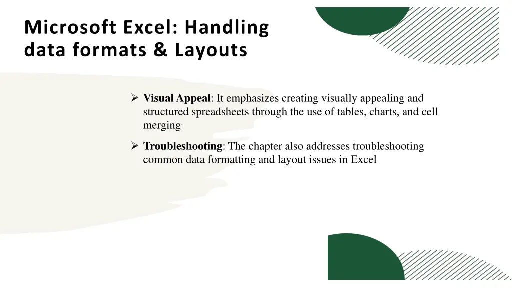 microsoft excel handling data formats layouts 1