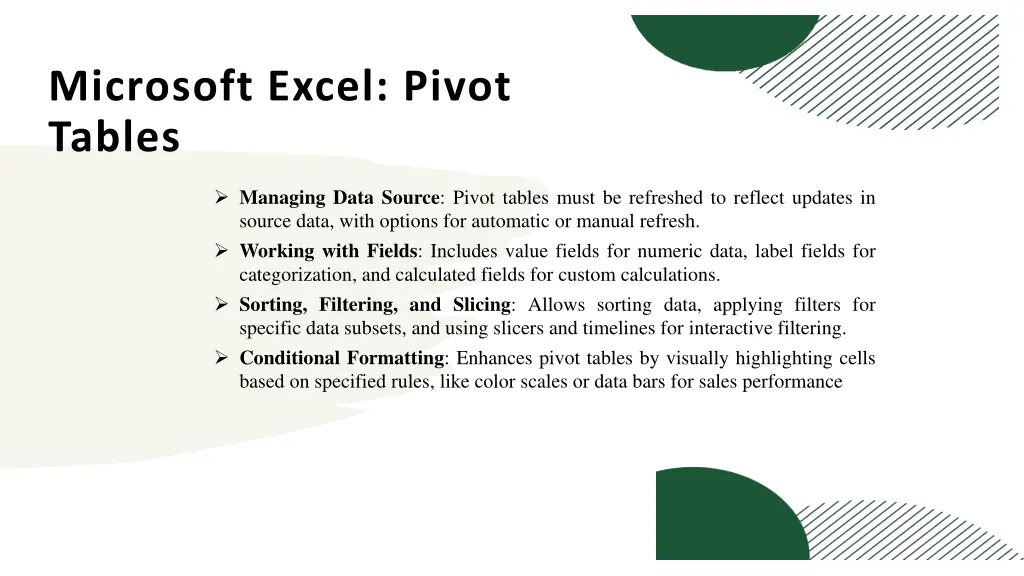 microsoft excel pivot tables 1