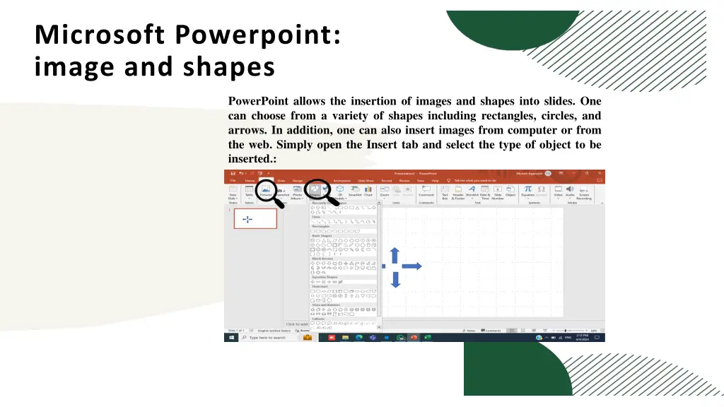 microsoft powerpoint image and shapes