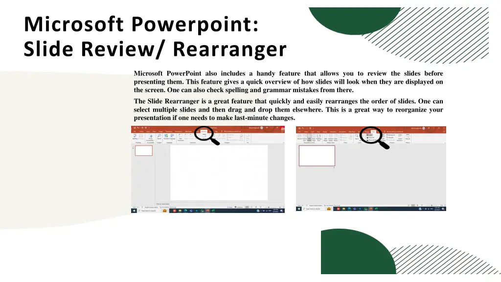 microsoft powerpoint slide review rearranger