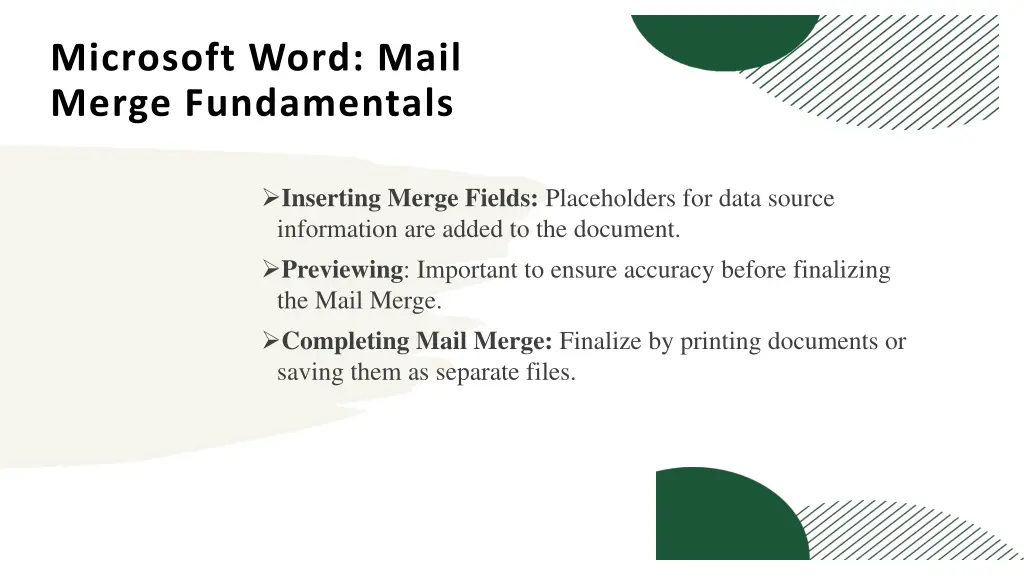 microsoft word mail merge fundamentals 1