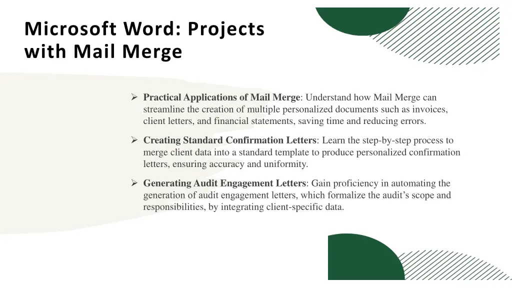 microsoft word projects with mail merge