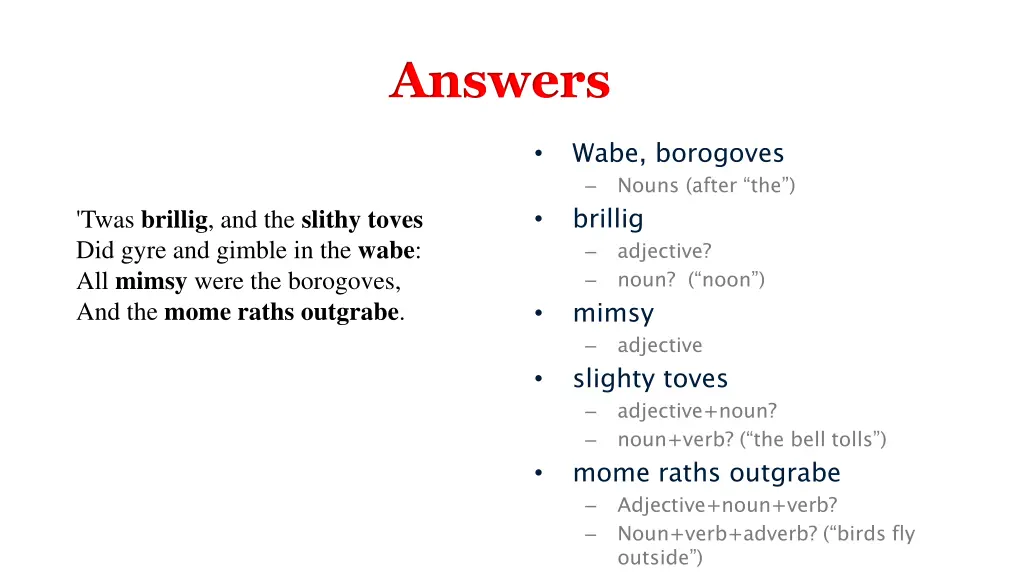 answers