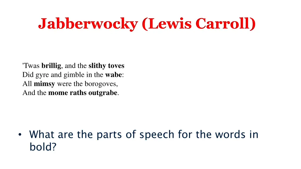 jabberwocky lewis carroll