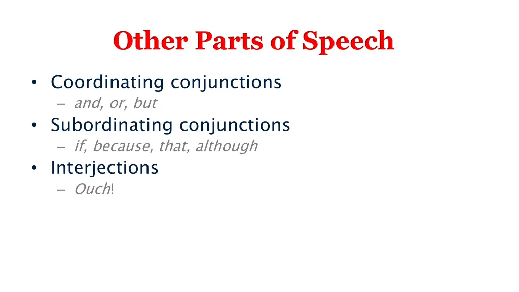 other parts of speech 1