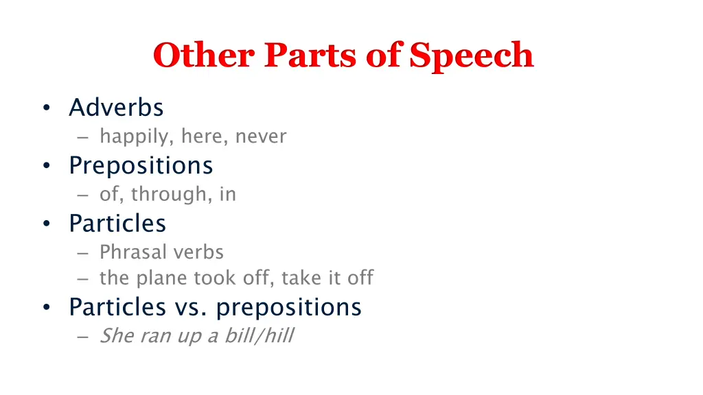 other parts of speech