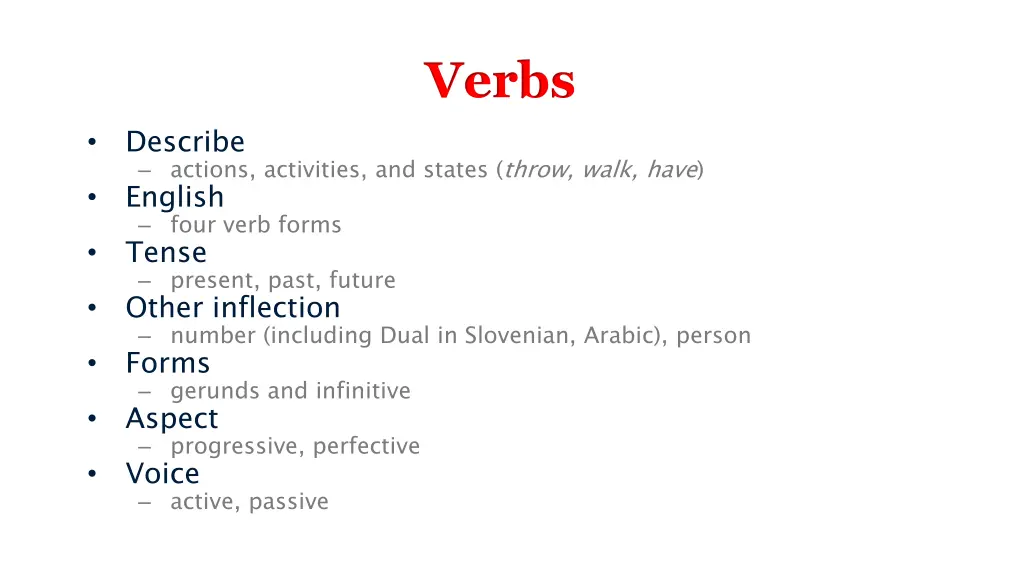 verbs