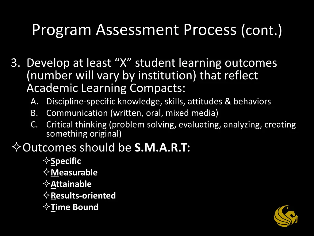 program assessment process cont