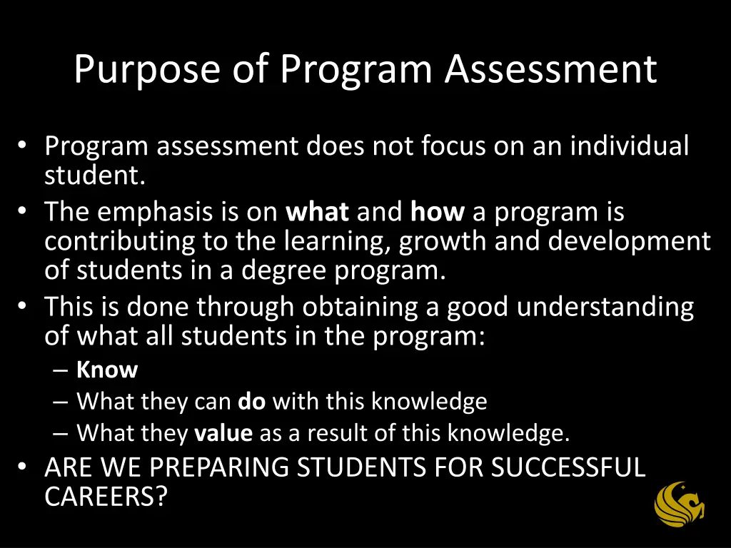 purpose of program assessment