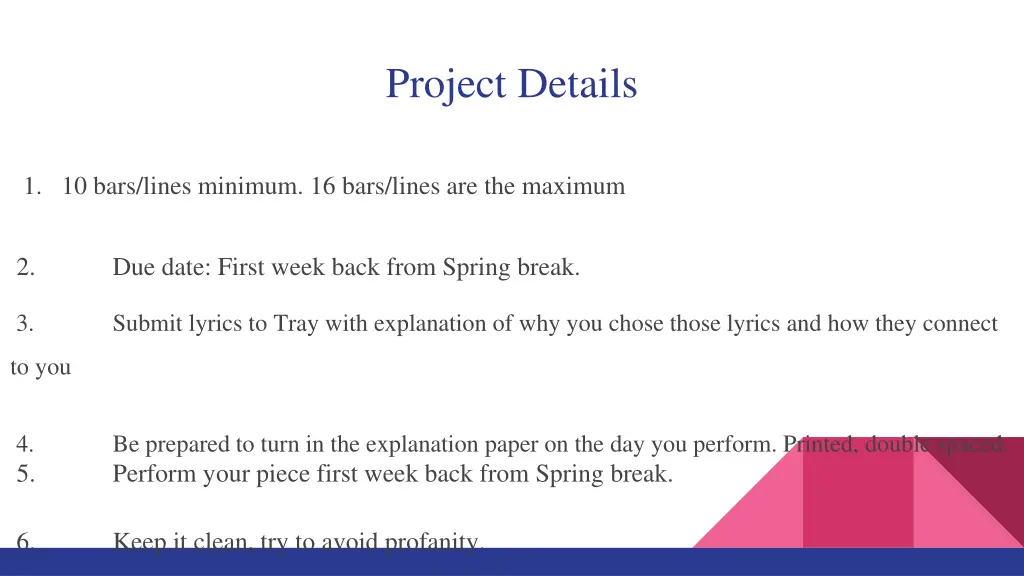 project details
