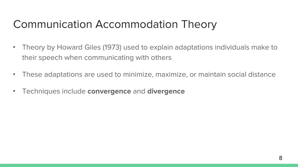 communication accommodation theory